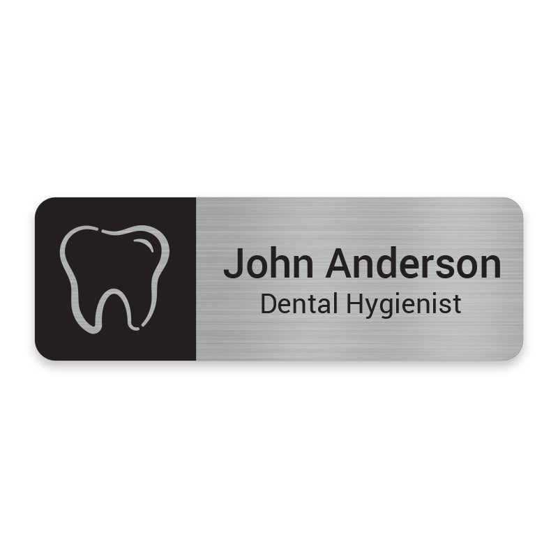 Engraved Dental Name Badge - Signature Tooth