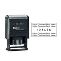 Colop 226/P self-inking custom numberer with custom text and 6 adjustable numbering bands