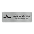 Heartbeat engraved healthcare name badge for nurses, medical offices, hospitals, and healthcare professionals.