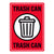 Red Trash Can Warehouse Safety Sign