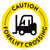 Yellow Caution Forklift Crossing Floor Decal