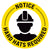Notice Hard Hats Required Floor Decal